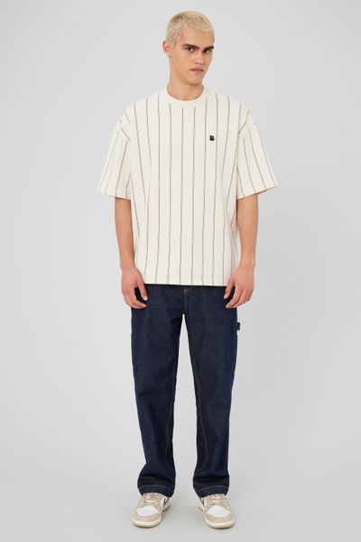T-shirt broderie poitrine rayé