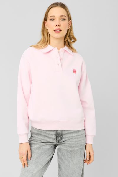 Sweat brod&eacute; &agrave; col polo