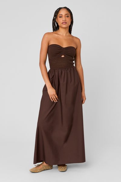 Robe bustier bi-mati&egrave;re