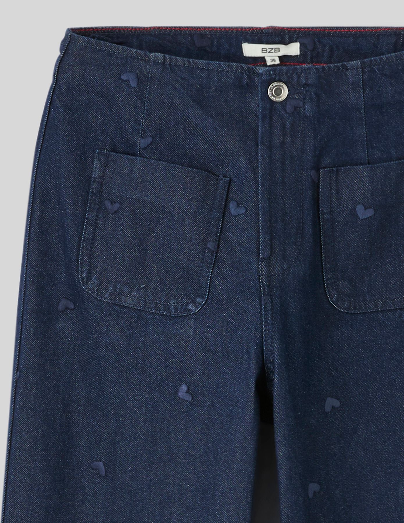 Jean wide leg brod&eacute;