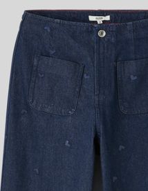 Jean wide leg brod&eacute;