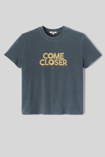 T-shirt imprim&eacute; paillettes