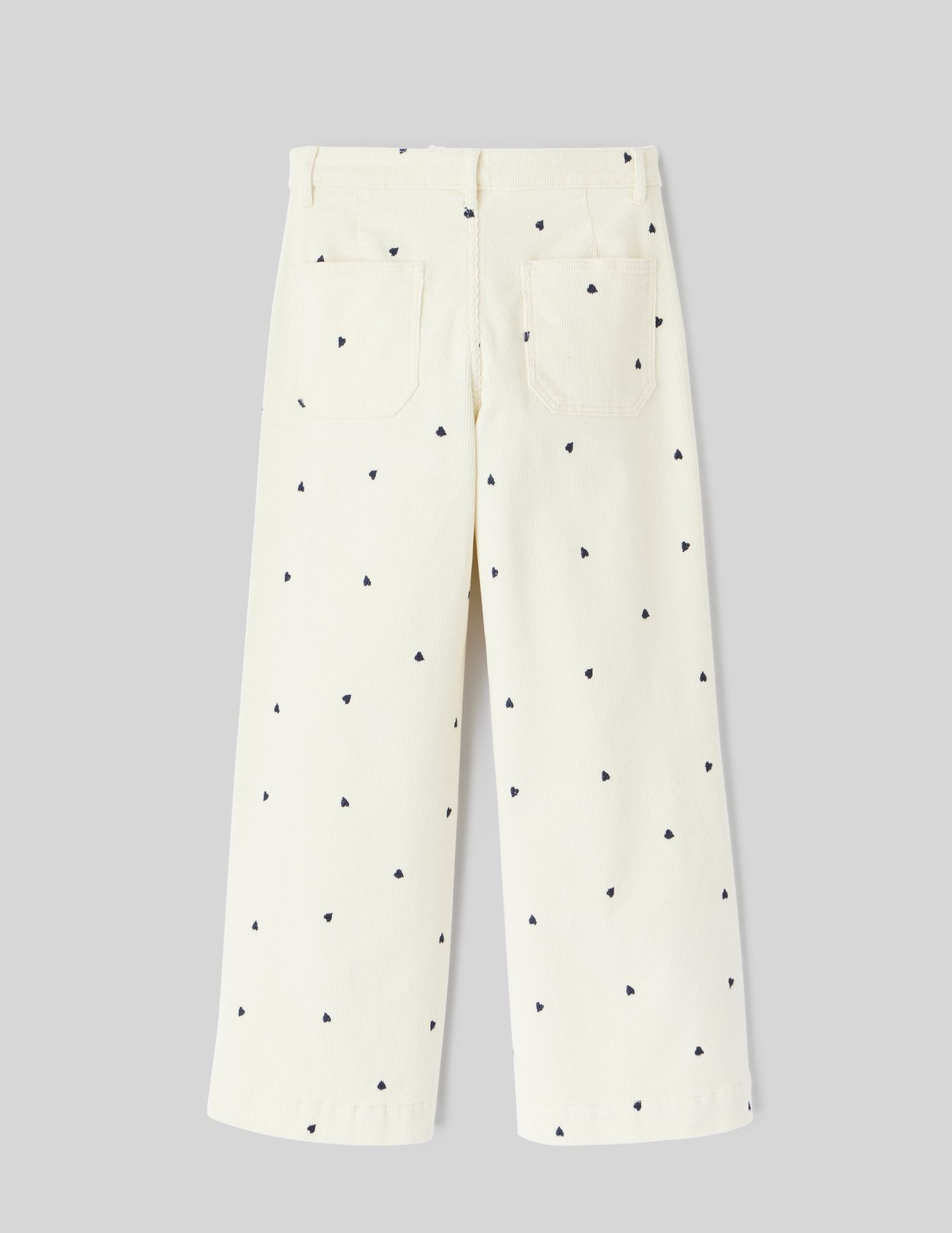 Pantalon velours brodé coeur