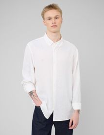 Chemise manches longues viscose lin