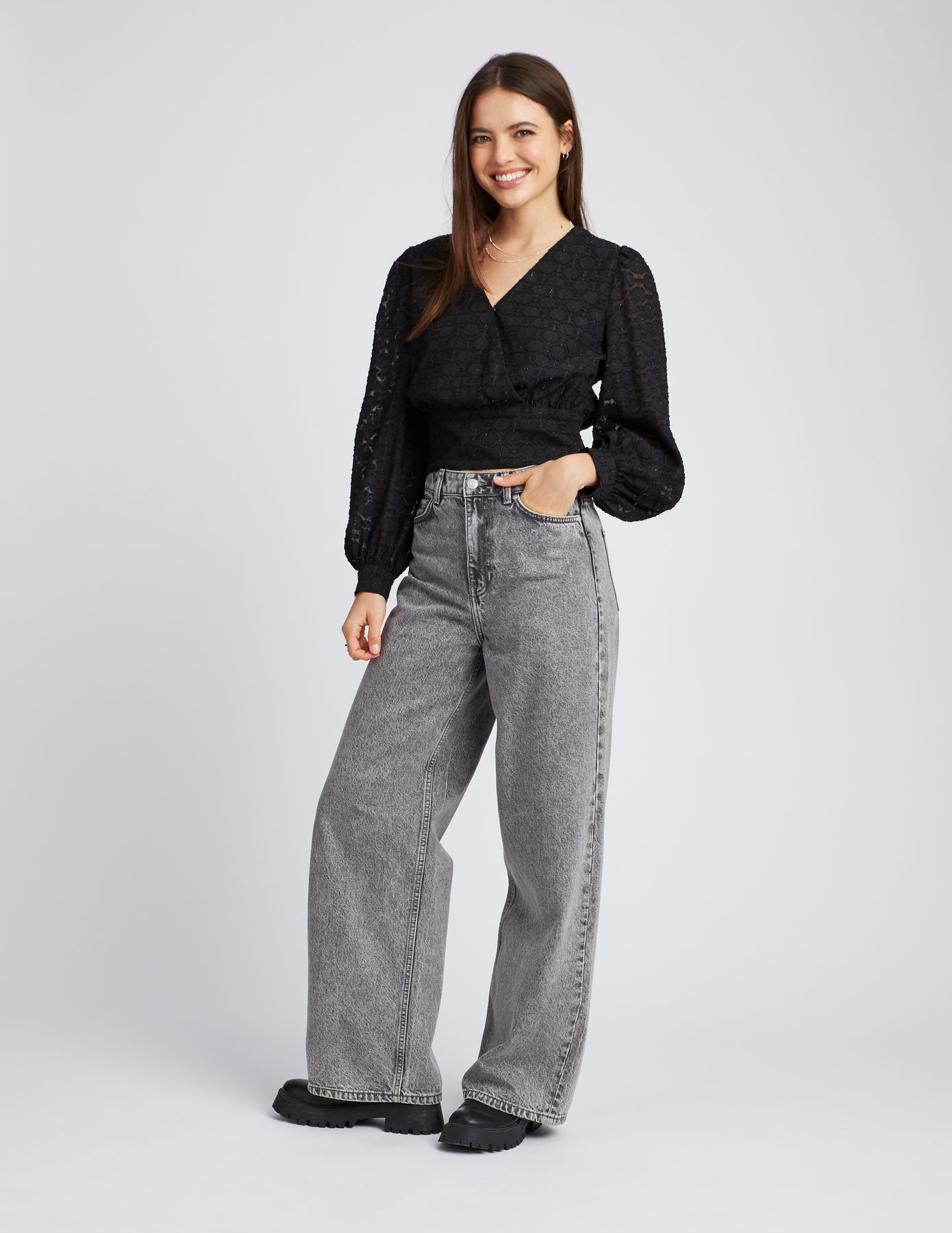 Blouse jacquard pailletée