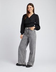 Blouse jacquard pailletée