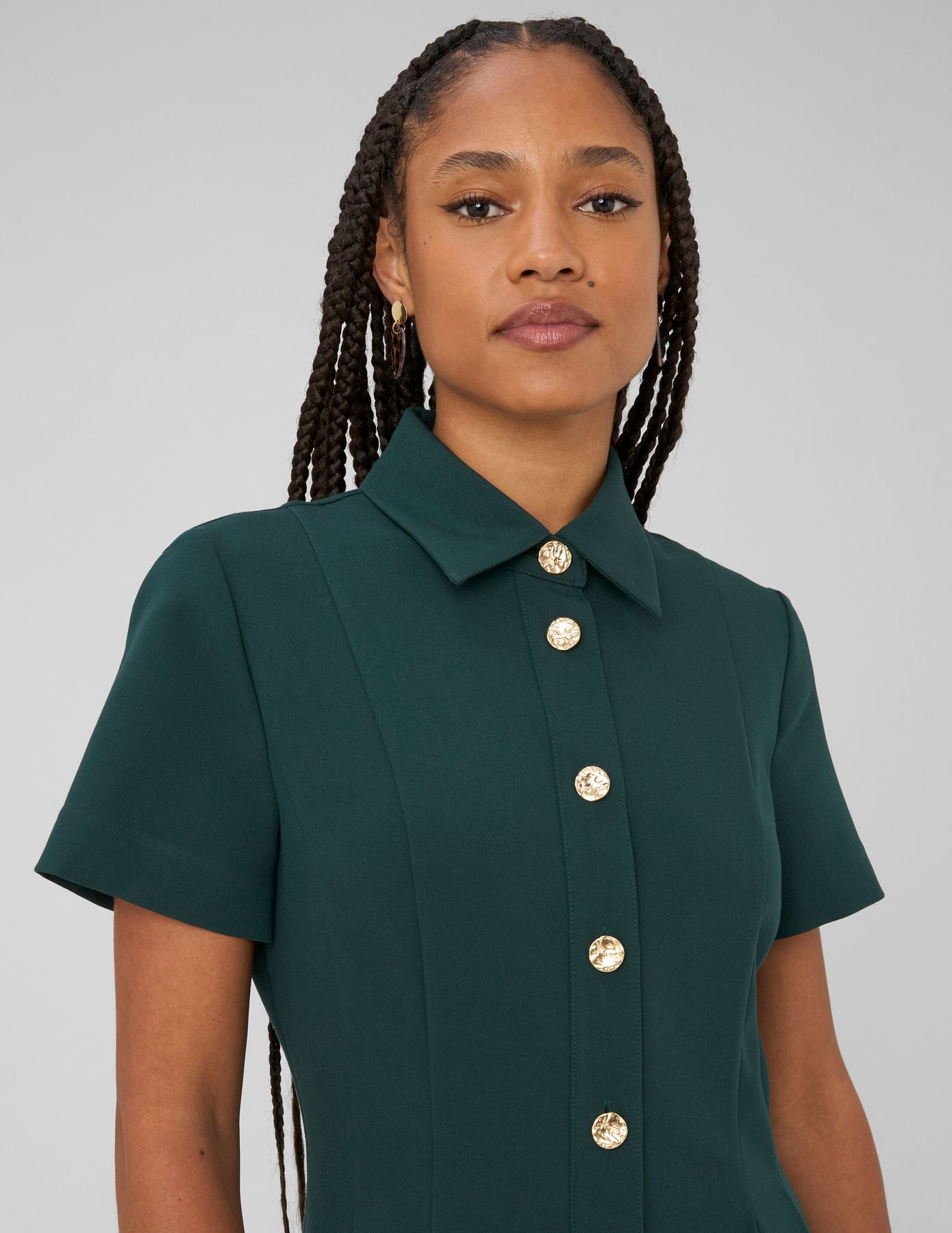 Robe col chemise boutonn&eacute;e