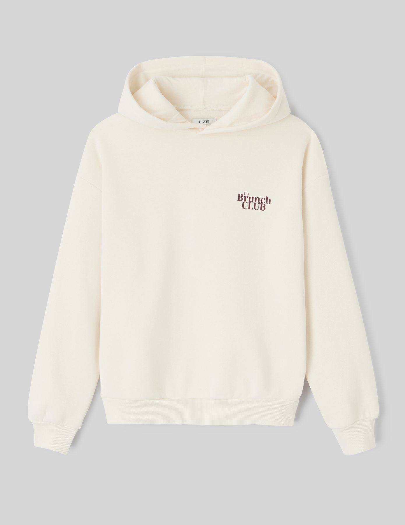 Sweat col capuche imprimé devant/dos