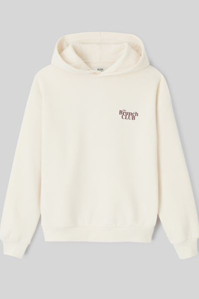 Sweat col capuche imprimé devant/dos