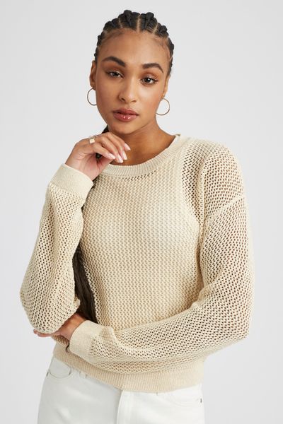Pull en crochet avec fil pailleté