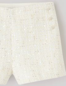 Short en tweed à sequins