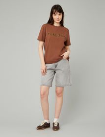 T-shirt broderie poitrine léopard