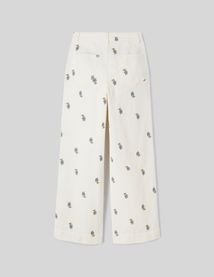 Pantalon velours brodé