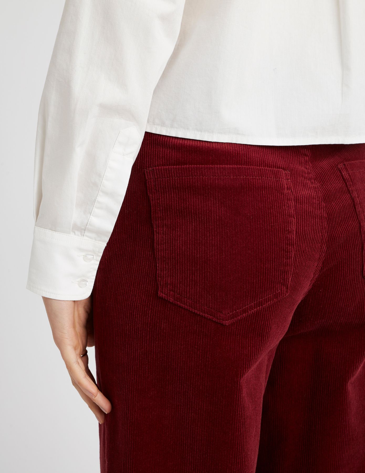 Pantalon wide leg en velours