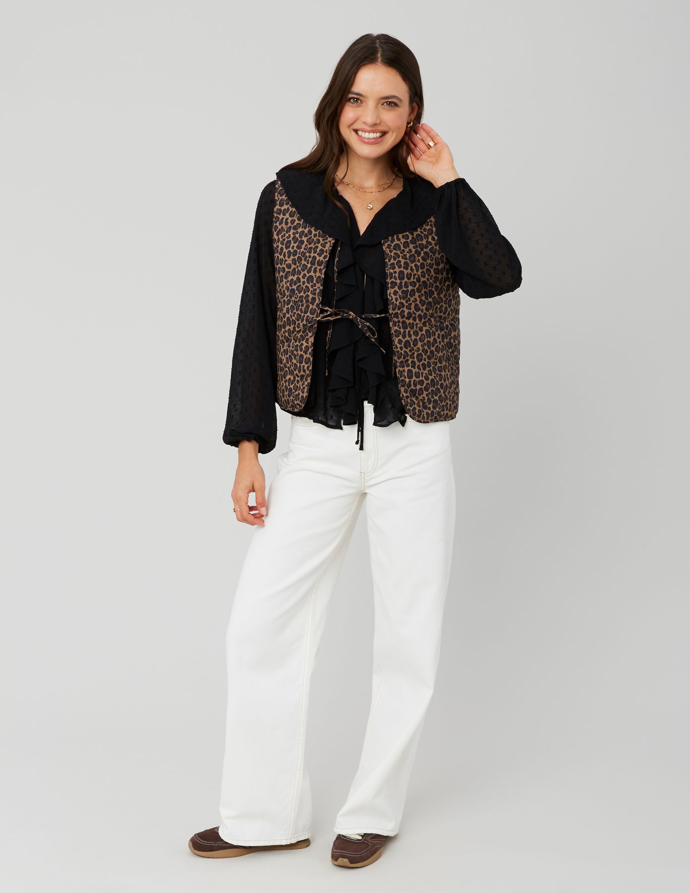 Blouse plumetis à volants