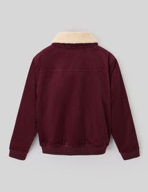 Blouson zippé velours col sherpa