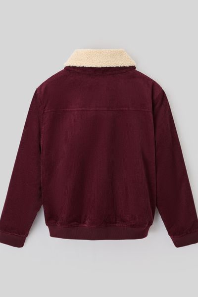 Blouson zippé velours col sherpa