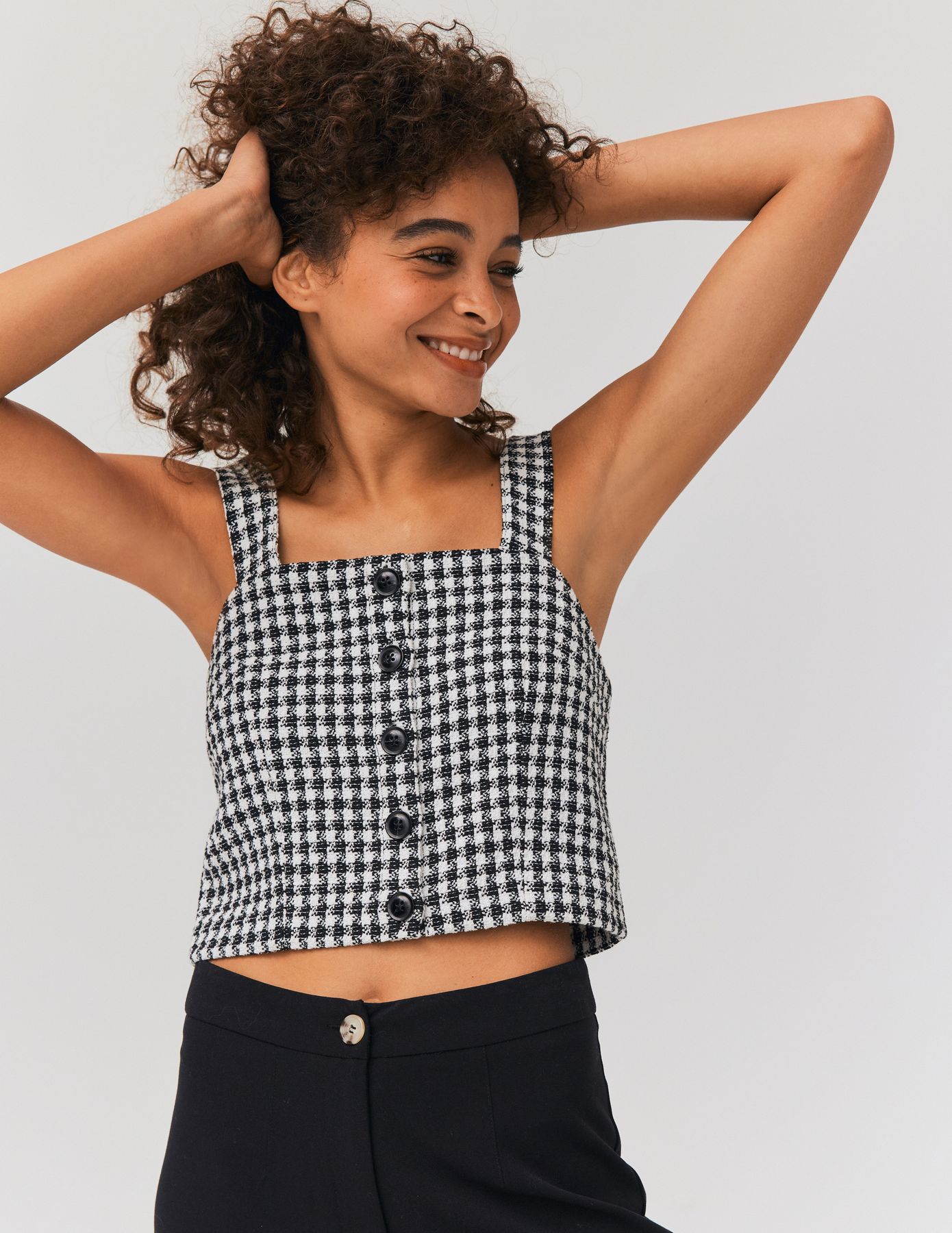 Top bustier en tweed