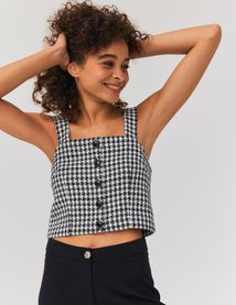 Top bustier en tweed