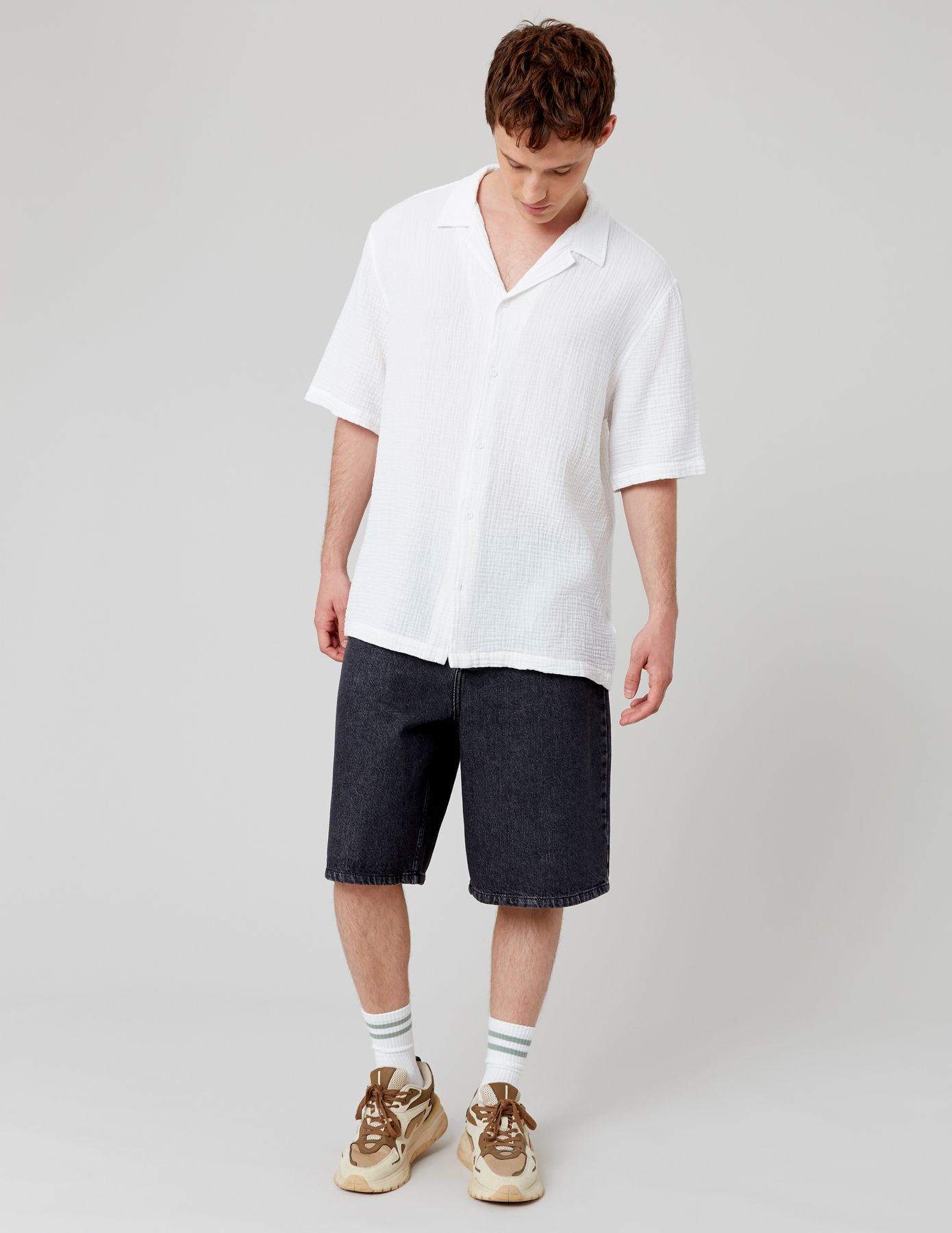 Chemise manches courtes gaze de coton
