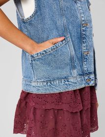 Veste denim sans manche