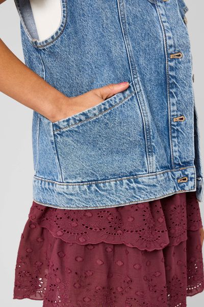 Veste denim sans manche
