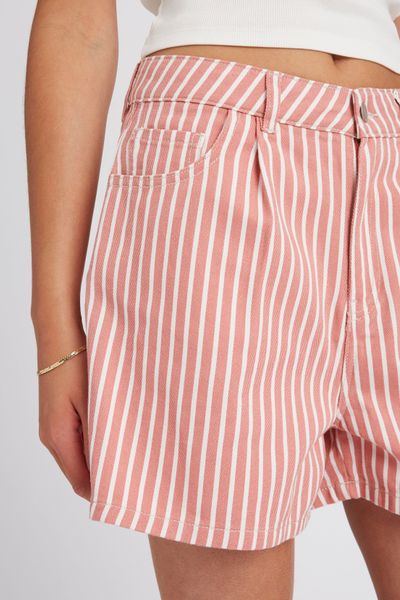 Short en jean rayé