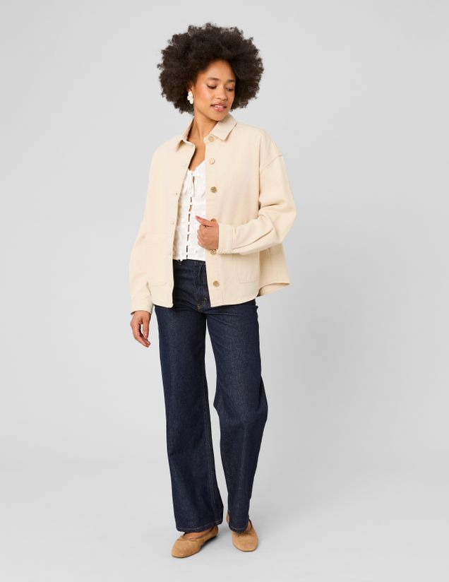 Veste twill boutons dor&eacute;s