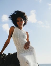 Robe longue en crochet