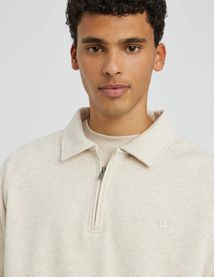 Sweat col polo zippé