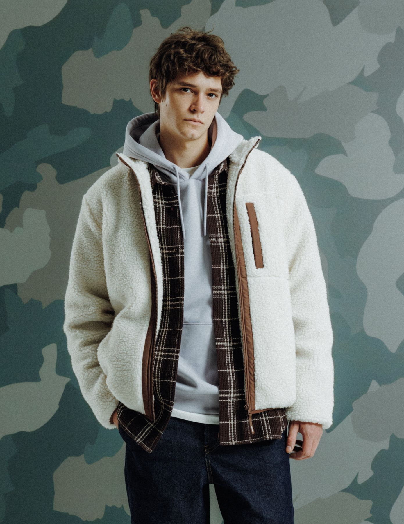 Blouson zipp&eacute; sherpa