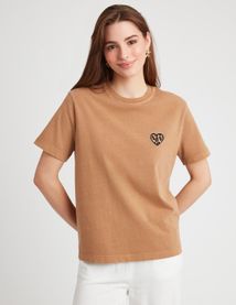 T-shirt broderie léopard