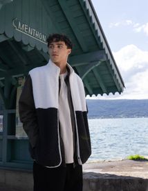 Veste sans manches sherpa colorblock