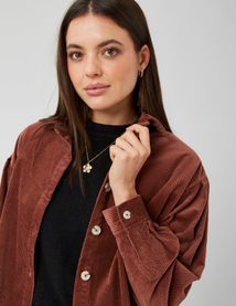 Surchemise en velours c&ocirc;tel&eacute;