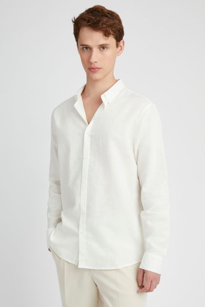Chemise coton lin unie