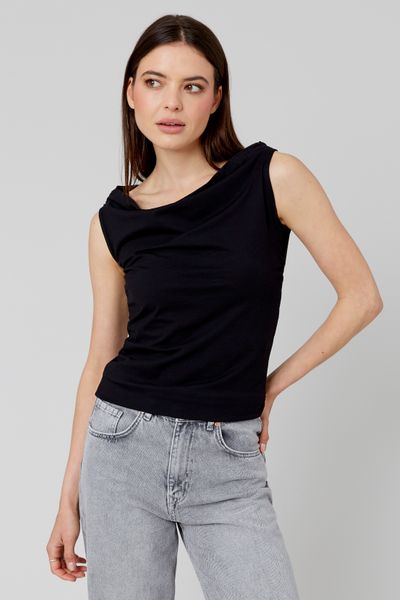 T-shirt à fronces col bardot