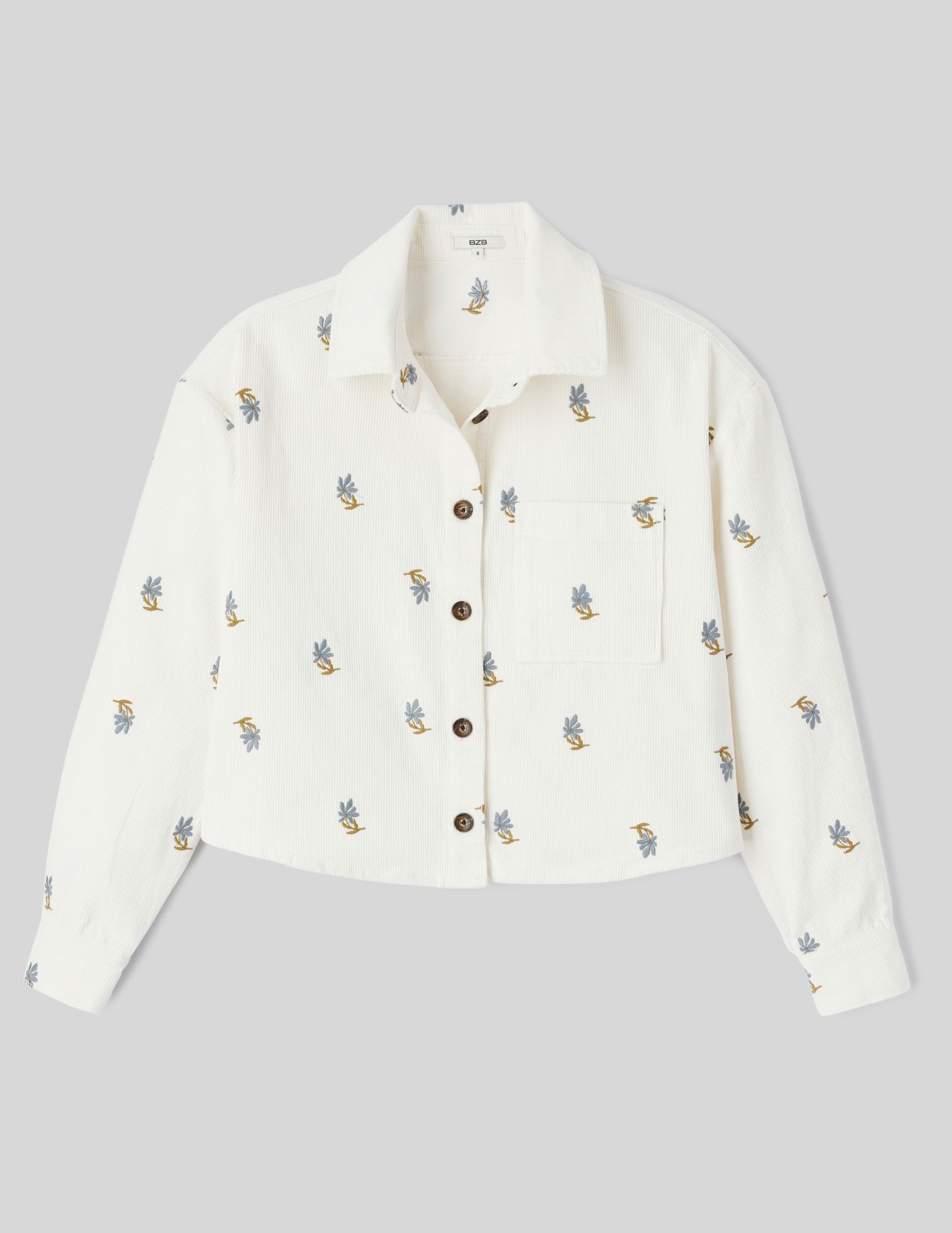 Surchemise velours brod&eacute;e