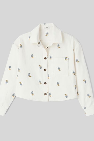 Surchemise velours brod&eacute;e