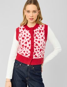 Gilet sans manche motif c&oelig;ur