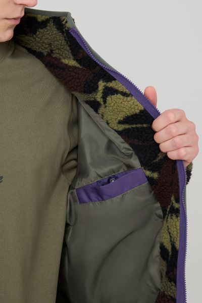 Blouson zipp&eacute; imprim&eacute; sherpa