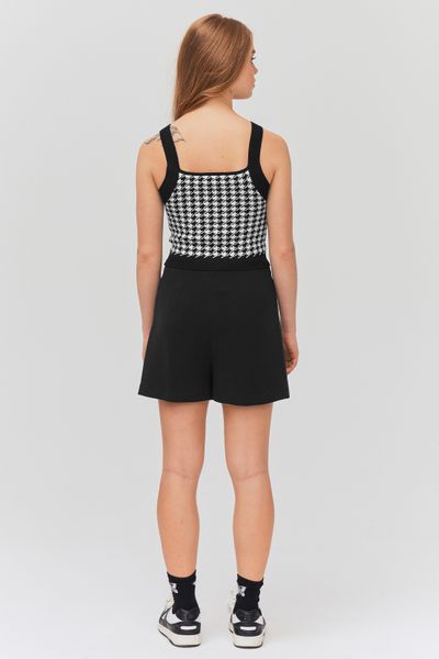 Débardeur tricot motif pied-de-poule