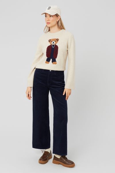 Pantalon wide leg velours