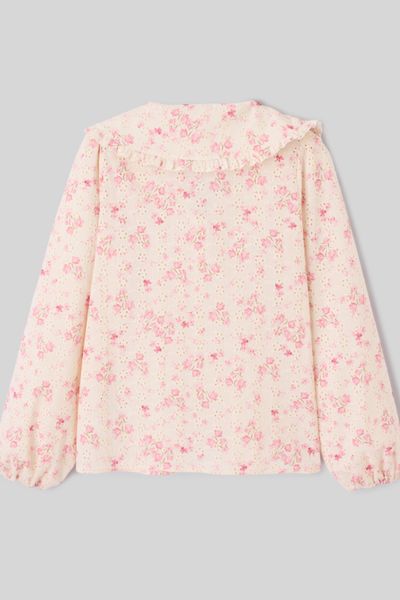 Chemise en broderie anglaise &agrave; imprim&eacute; fleuri