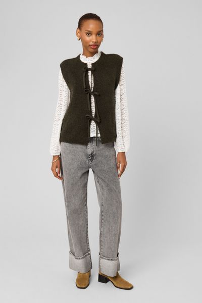 Gilet sans manche &agrave; n&oelig;uds