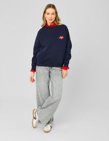 Sweat col rond brod&eacute;