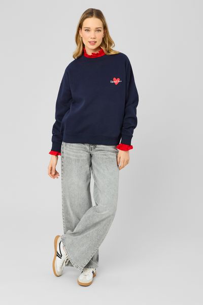 Sweat col rond brod&eacute;