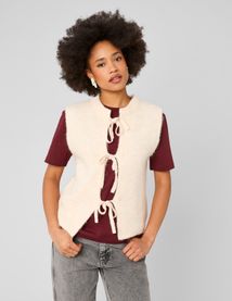 Gilet sans manches &agrave; noeuds