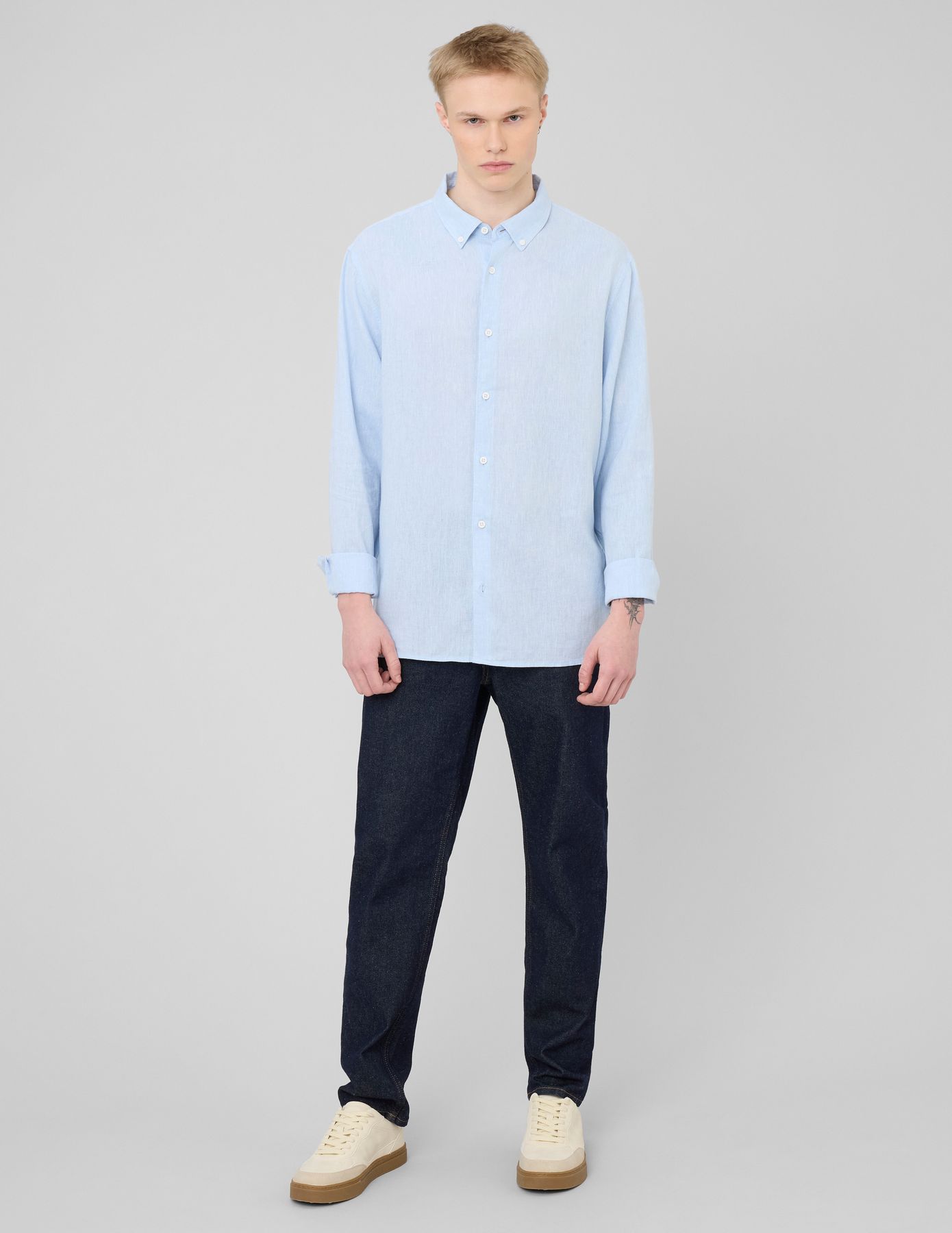 Chemise manches longues viscose lin