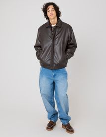 Blouson zippée en tissu enduit
