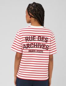 T-shirt ray&eacute; manches courtes